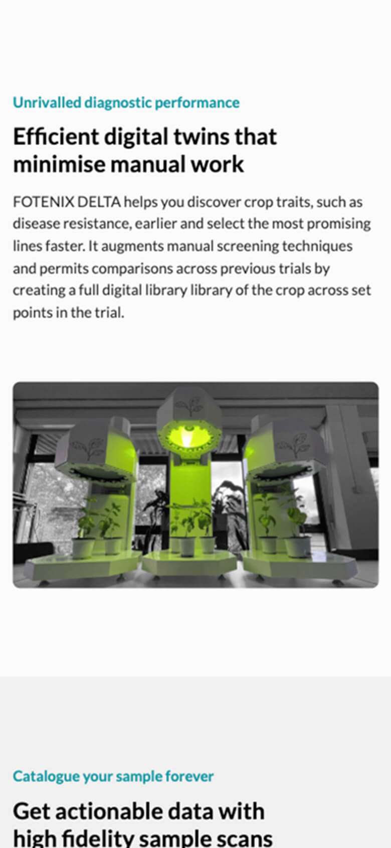 Mobile version of the Fotenix website