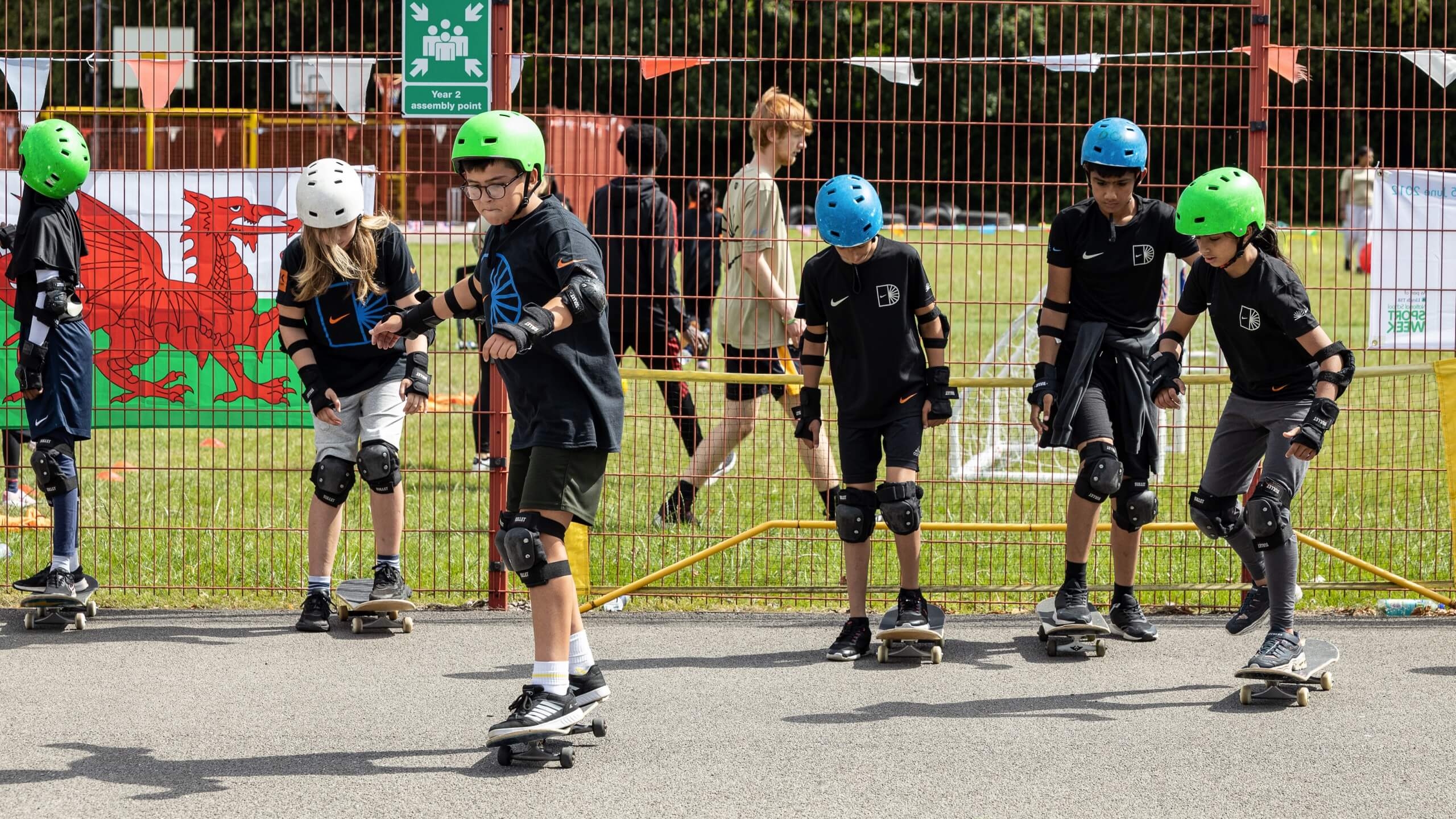 Young people skateboarding at a Team MCR event