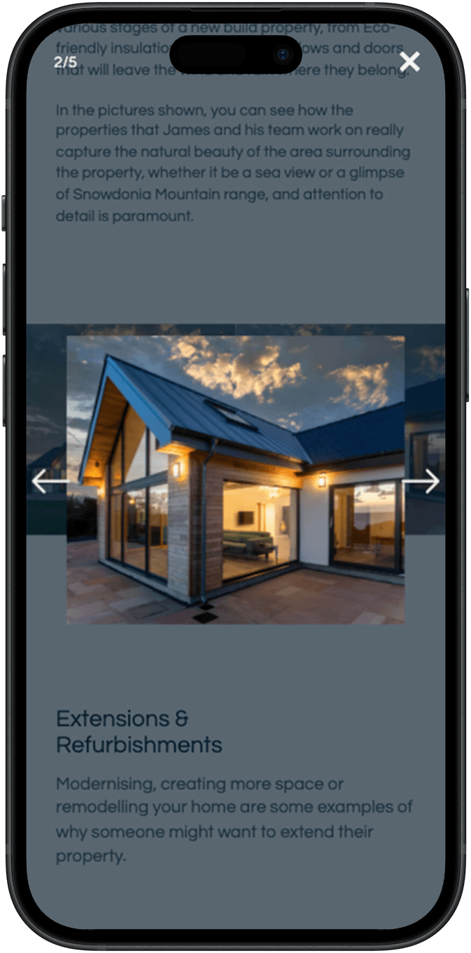James Sayle & Sons' website displaying lightbox feature